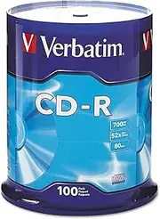 Verbatim CD-R 700MB 80 Minute 52x Recordable Disc - 100 Pack Spindle (FFP) - 97458
