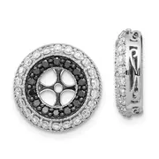 Solid 14k White Gold BlacK and Simulated CZ Earring JacKets