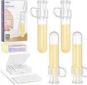 Nuliie Colostrum Collector Kit 7ml/4pcs, Leakproof, Reusable Breast Milk Collector, Heat & Freezer Resistant, BPA-Free, With Cotton Cloth Wipe, Storage Case, Cleaning Brush - Ready-to-Use for Newborns