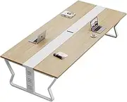 HOLGVE Small Conference Table for 4 People, Square 62.9L X 31.4W X 29.52H Inches Wood Seminar Training Computer Desk for Small Space Meeting Table