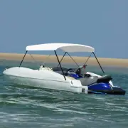 vidaXL 2 Bow Bimini Top White 150x120x110 cm