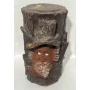Vintage Gunter Kerzen Candle- Old Man In Tree Trunk Design- Unused Handmade