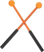 HONITANO 1Pair Rubber Head Marimba Mallets with Handles Comfortable Grip Percussion Instrument Mallets for Tongue Drum and Glockenspiel for Musicians and Performers