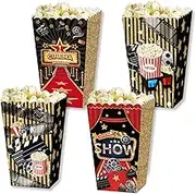 AIMALL 24-Piece Movie Night Snack and Popcorn Tray - Cinema Style Food, Pre-Assembled, Durable Cardboard, Waterproof (Box)