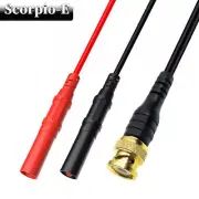 Gold Plated Copper BNC to Dual 4mm Banana Plug Oscilloscope Test Lead 120CM Wire