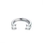 1PC Titanium Nose Horseshoe Ring Nose Septum Piercing Prong Set round Zircon Ear