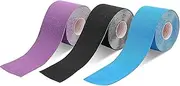 3 Rolls Elastic Kinesiology Tape,Sport Trainers Waterproof Physio Sports Tape,Trainers Waterproof Physio Sports Tape for Shoulder Muscle Ankle