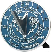 MEDIEVAL CRAFT 15th Crystal Wedding Anniversary Sundial 2025 Gift 10"