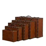 復古手提箱定制箱子旅行箱櫥窗軟裝展示箱木箱陳列道具皮箱行李箱