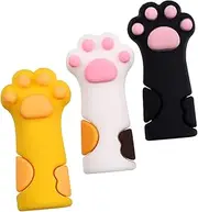 Mikinona 3Pcs Cat Paw Cuticle Scissors Protector Decorative Silicone Covers for Cuticle Nippers Tweezers Random Colors Stylish Durable and Protective Design