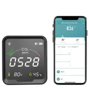 MoesHouse Tuya WiFi Smart Home Temperature Humidity Sensor Air Quality Carbon Dioxide Detector with LED Color Display Al