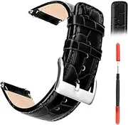 [UOEPOWA] Genuine Leather Watch Strap, Quick Release Genuine Leather Watch Band, 20mm 22mm 24mm Watch Band for Men Women, Compatible with Tissot, Timex, Citizen Eco Etc