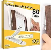 LuBanSir Picture Hanging Strips, 40 Pair (80 Pieces) Damage-Free Picture Hanging Kit, Hook and Loop All in One, Medium Wall Hanging Strips for Home Office School