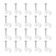 Cable Clips, 100pcs 4mm Nail in Cable Clips Cable Clamps Cable Tacks Cord Clips