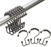 Shower Curtain Hook Ring, Set of 12 Stainless Steel Metal Bath Hook
