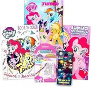 M L P My Little Pony Coloring Book Super Set with Stickers (Bundle with 4 MLP Books - Over 300 Pages and 25 My Little Pony Stickers Total Featuring Rainbow Dash, Fluttershy, Pinkie Pie and More)