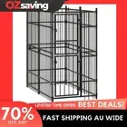 dog kennel black steel outdoor large secure training exercise 1472