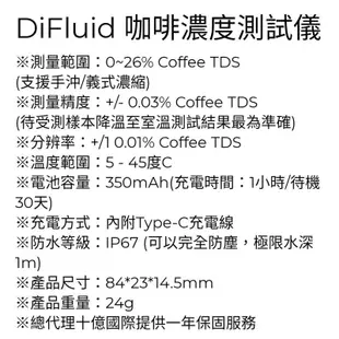 DiFluid 咖啡濃度測試儀 咖啡濃度計 糖度計 甜度計 甜度測試儀 TDS 測糖儀