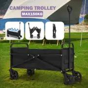 All-in-One Outdoor Foldable Garden Trolley Cart with 150kg Weight Capacity