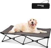KingCamp Elevated Dog Bed with Separate Washable Sleeping Mat Raised Large, Outdoor Pet Folding Dog Cot Stable Durable Frame Breathable Mesh Camping Indoor+Carrying Bag