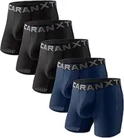 [CARANXTEX] Mens Underwear Boxer Briefs Breathable Boxers for Men Comfortable Lightweight Underwear Built-in with 3D Pouch