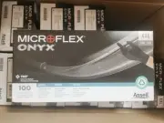(100/Pk) ANSELL Microflex Onyx N645 Nitrile Exam Gloves - XXL Black