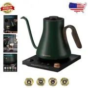 Forest Green Gooseneck Electric Kettle with Brew Stopwatch & Temperature Control