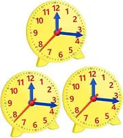 QUMIIRITY 3pcs Learning Clock Model Bright Color Educational Display Clock for Interactive Teaching Tool for Students Material Promote Parent Engagement Random Color