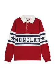 Moncler Kids Logo-print Cotton Polo Shirt (12-14 Years) - Red 12A (12 years)