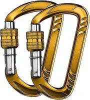 Folpus Locking Carabiner Clip Rock Climbing Buckle Lightweight Key Chain Hardware Hook for Dog Leash Harness Outdoor Backpacking
