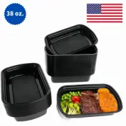 50 Pack 38 oz Food Storage Containers with Lids | Microwave Safe & Stackable