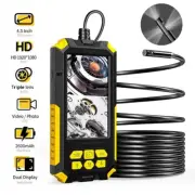 3 Lens Camera Industrial Endoscope 10 Lights 4.5'' Digital Inspection Borescope