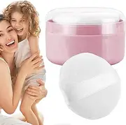Body Powder Puff and Container,Leak-Proof Loose Dusting Box | Body Powder Container Dispenser Case with Puff for Baby After Bath