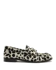 Schutz Women's Tyche Animal Print Goat Hair Loafers