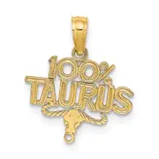 14K Yellow Gold 100% Taurus Zodiac Charm