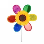 2pcs Colourful Sunflower Windmill Wind Spinner Pinwheel for Garden Yard Decor