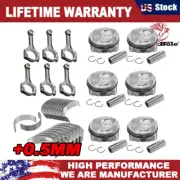 Piston Ring + Con Rod + 0.5mm Bearing Kit Fit 11-16 Hyundai Santa Fe Kia Sorento (for: Hyundai)