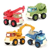Catzon 4 Pcs Construction Toys for 3 Years Old Pull Back Vehicles Great Gift C