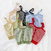 Plaid Camisole Top White - One Size