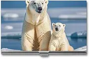[RKJVB] Business Card Holder 2 Polar Bears Slim Business Card Case Professional Name Card Holders Purse Name Card Organizer Minimalist Pocket Card Cases for Men Women, 2 Polar Bears, 3.7 x 2.2 x 0.3, 2