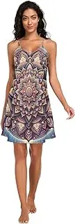 [RPLIFE] Mandala Womens Slip, Spaghetti Strap Nightgowns for Women, Sleeveless Night Shirts for Woman