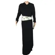 Class Roberto Cavalli Black Long Sleeve Open Back Gown Maxi Dress size IT48 US12