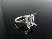 5632 RING SETTING STERLING SILVER, SIZE 8, 12X10 MM EMERALD STONE