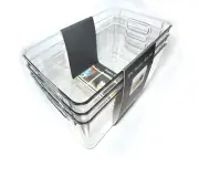 Pantry 3pc Clear Durable Rectangular Plastic Bin Set 10.1"L x 6.0"W x 5.3"H