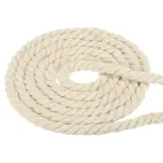 1/2inx82ft Twisted Cotton Rope 3 Strand Tug of War Rope with Sealing Tape Beige