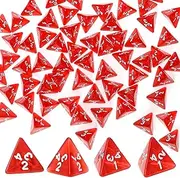 60 pcs Gem Multi-Sided Dices Polyhedral Dice Set D4 D&D TRPG Cup Games - Red 60pcs