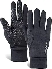 [TrailHeads] Men’s Power Running Gloves - Black Touchscreen Gloves - Lightweight Gloves