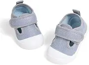 [Babelvit] Toddler Girls Boys Classic Sneakers T-Strap Hook Loop Breathable Mesh Anti-Collision Walking Shoes Non Slip Comfortable Casual School Shoes