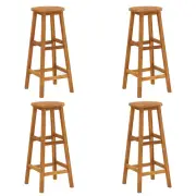 Bar Stools 4 pcs Solid Acacia Wood Kitchen Dining Furniture Set Modern Des 10285
