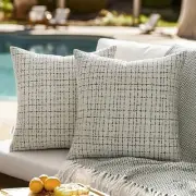 Outdoor Waterproof Throw Pillow Covers Pack 18" x 18" (Pack of 2) Light Grey